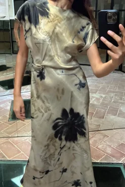 Sale VESTIDO MIDI SATINADO Mujer Vestidos