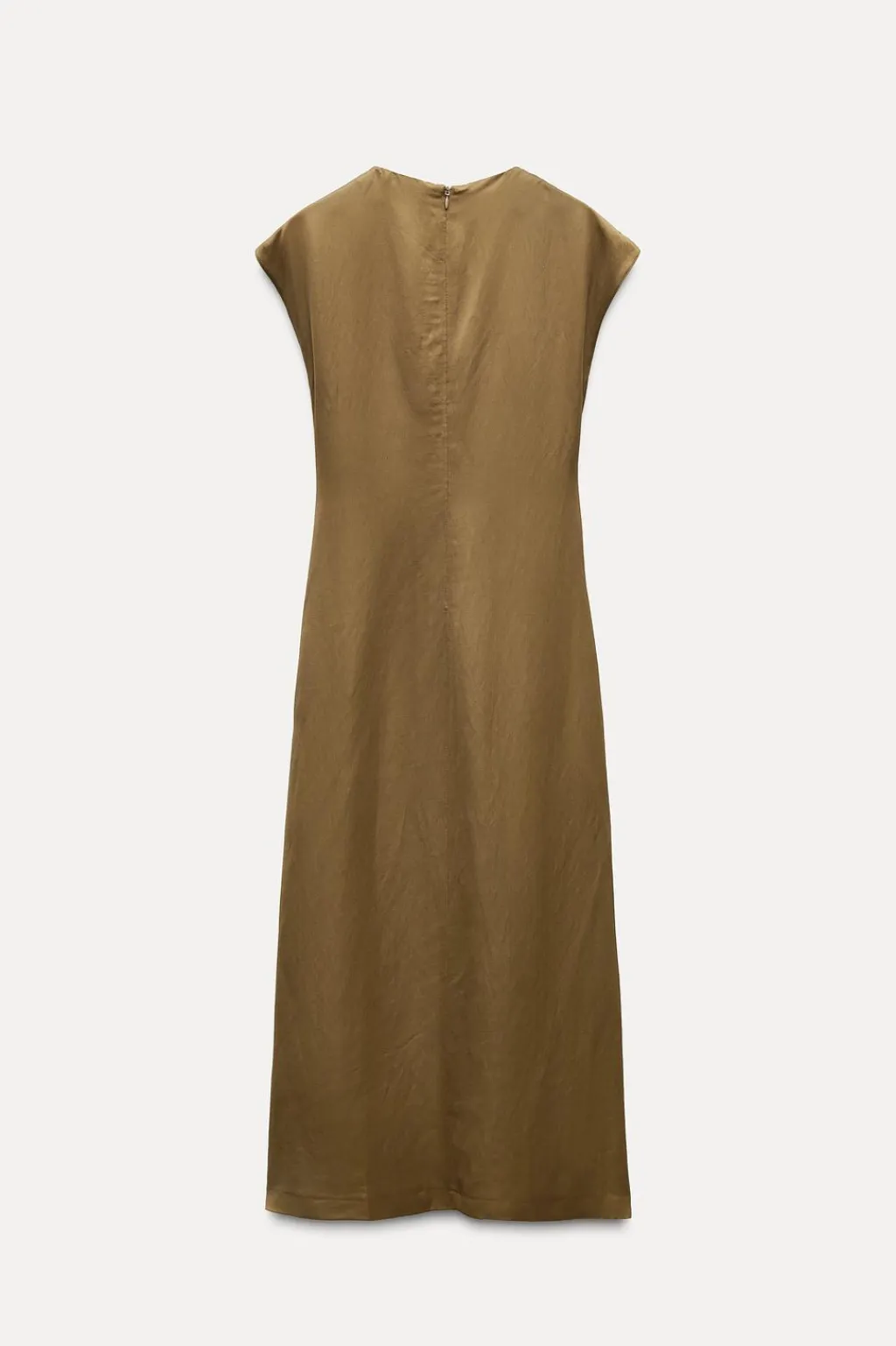 Outlet VESTIDO MIDI SATINADO CON LINO ZW COLLECTION Mujer Vestidos