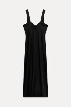 Discount VESTIDO MIDI SATINADO CUT OUT Mujer Vestidos