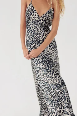 Best VESTIDO MIDI SATINADO ESTAMPADO Mujer Vestidos