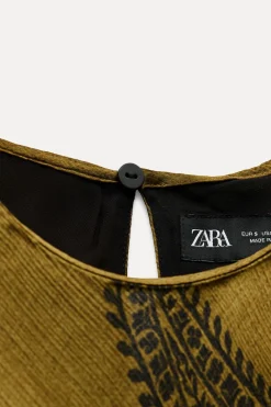 Outlet VESTIDO MIDI SATINADO ESTAMPADO Mujer Vestidos