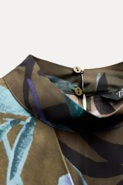 Online VESTIDO MIDI SATINADO ESTAMPADO FLORAL Mujer Vestidos