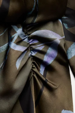 Online VESTIDO MIDI SATINADO ESTAMPADO FLORAL Mujer Vestidos