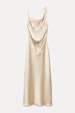 Clearance VESTIDO MIDI SATINADO FLOR Mujer Vestidos