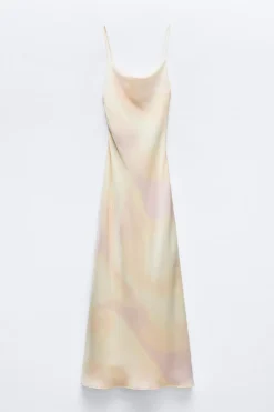 Clearance VESTIDO MIDI SATINADO FOIL Mujer Vestidos