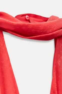 Online VESTIDO MIDI SATINADO JACQUARD Mujer Vestidos