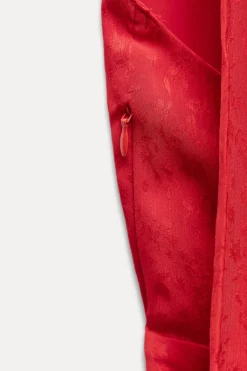 Online VESTIDO MIDI SATINADO JACQUARD Mujer Vestidos