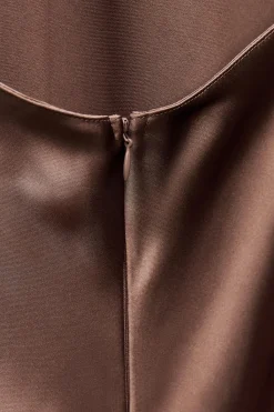 New VESTIDO MIDI SATINADO LENCERO Mujer Vestidos