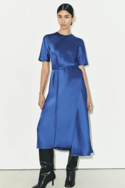 Online VESTIDO MIDI SATINADO ZW COLLECTION Mujer Vestidos