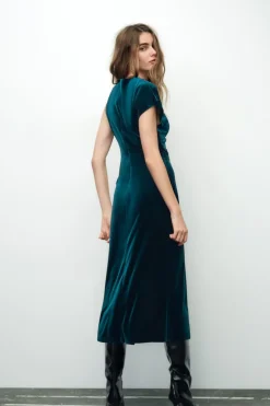 Sale VESTIDO MIDI TERCIOPELO Mujer Vestidos