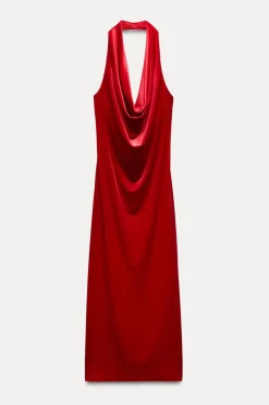 Fashion VESTIDO MIDI TERCIOPELO Mujer Vestidos