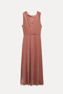 Fashion VESTIDO MIDI TERCIOPELO Mujer Vestidos