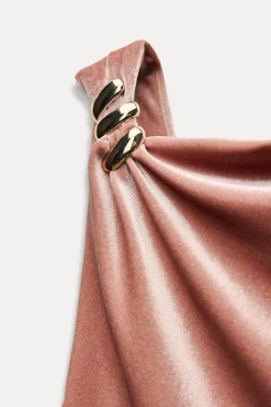 Fashion VESTIDO MIDI TERCIOPELO Mujer Vestidos