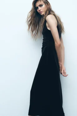 Clearance VESTIDO MIDI TERCIOPELO Mujer Vestidos