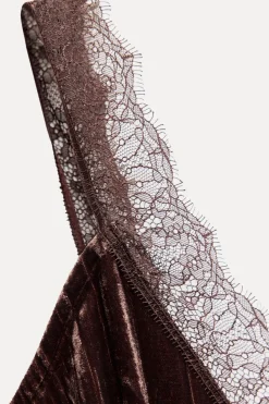 Discount VESTIDO MIDI TERCIOPELO ENCAJE Mujer Vestidos