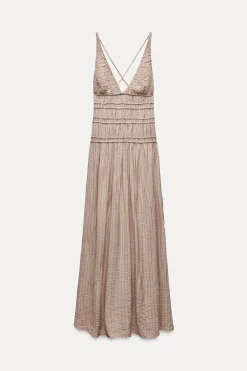 Discount VESTIDO MIDI TEXTURA Mujer Vestidos