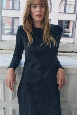 Discount VESTIDO MIDI TEXTURA Mujer Vestidos