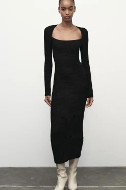 Sale VESTIDO MIDI TEXTURA Mujer Vestidos