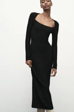 Sale VESTIDO MIDI TEXTURA Mujer Vestidos