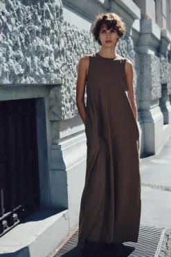 Hot VESTIDO MIDI VOLUMEN Mujer Vestidos