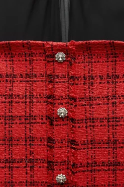 New VESTIDO MINI COMBINADO ESTRUCTURA Mujer Vestidos