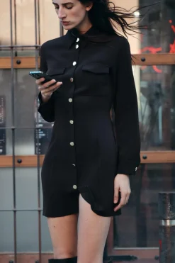 Fashion VESTIDO MINI CREPE Mujer Vestidos