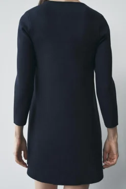 Sale VESTIDO MINI CRUZADO PUNTO Mujer Vestidos|Cárdigan / Jerséis