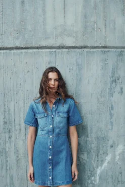 Hot VESTIDO MINI DENIM Z1975 Mujer Vestidos