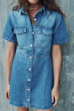 Hot VESTIDO MINI DENIM Z1975 Mujer Vestidos