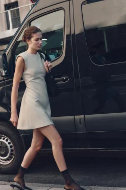 New VESTIDO MINI EFECTO BRILLO Mujer Vestidos