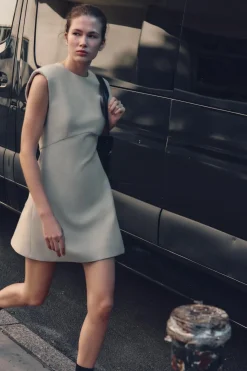 New VESTIDO MINI EFECTO BRILLO Mujer Vestidos