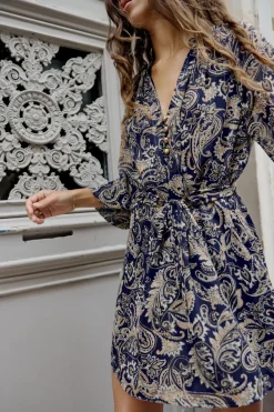 Outlet VESTIDO MINI ESTAMPADO PAISLEY Mujer Vestidos