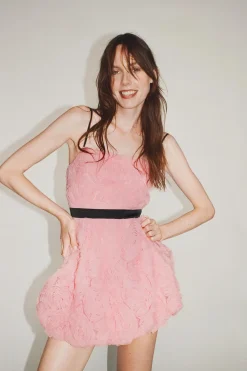 New VESTIDO MINI ESTRUCTURA FLOR Mujer Vestidos