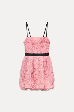 New VESTIDO MINI ESTRUCTURA FLOR Mujer Vestidos