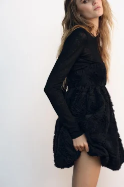 Best VESTIDO MINI ESTRUCTURA FLOR Mujer Vestidos