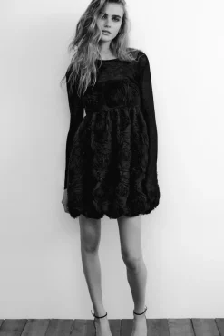 Best VESTIDO MINI ESTRUCTURA FLOR Mujer Vestidos