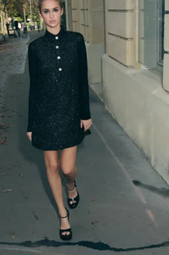 Fashion VESTIDO MINI ESTRUCTURA LENTEJUELAS Mujer Vestidos