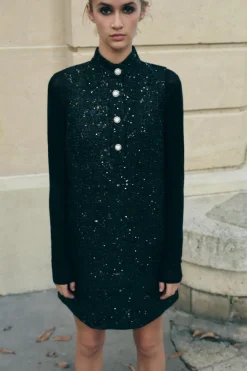 Fashion VESTIDO MINI ESTRUCTURA LENTEJUELAS Mujer Vestidos