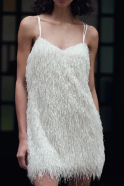 Online VESTIDO MINI FLECOS HILO METALIZADO Mujer Vestidos