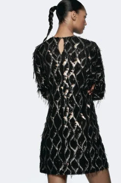 Clearance VESTIDO MINI FLECOS LENTEJUELAS Mujer Vestidos