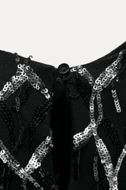 Clearance VESTIDO MINI FLECOS LENTEJUELAS Mujer Vestidos