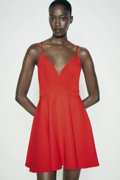 Outlet VESTIDO MINI LAZO ESPALDA JOYA Mujer Vestidos