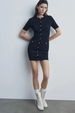 Fashion VESTIDO MINI PUNTO Mujer Vestidos|Cárdigan / Jerséis