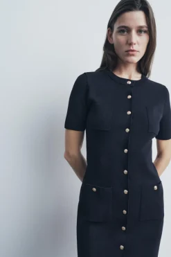 Fashion VESTIDO MINI PUNTO Mujer Vestidos|Cárdigan / Jerséis