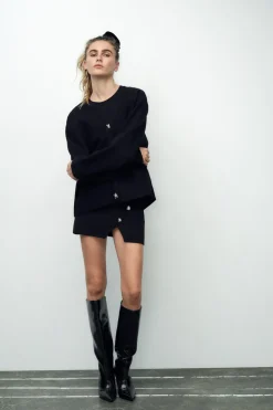 Sale VESTIDO MINI PUNTO Mujer Vestidos|Cárdigan / Jerséis