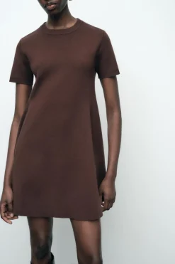 Online VESTIDO MINI PUNTO LISO Mujer Vestidos|Cárdigan / Jerséis