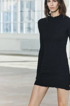 New VESTIDO MINI PUNTO TEXTURA Mujer Vestidos|Cárdigan / Jerséis