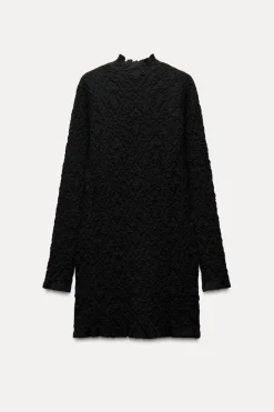 New VESTIDO MINI PUNTO TEXTURA Mujer Vestidos|Cárdigan / Jerséis