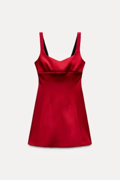 Discount VESTIDO MINI SATINADO CUT OUT Mujer Vestidos