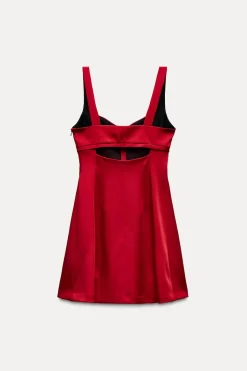Discount VESTIDO MINI SATINADO CUT OUT Mujer Vestidos